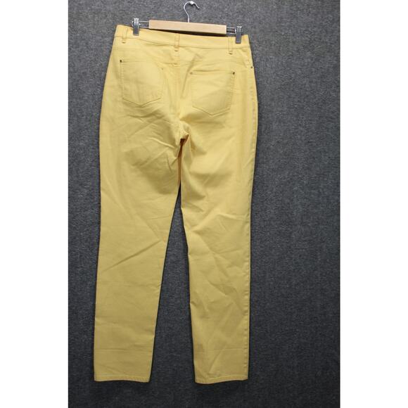 Lafayette 148 New York Womens Size 10 Thompson Yellow Straight Denim Jeans Pants - Picture 2 of 5